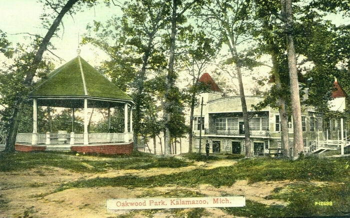 Oakwood Park Dance Pavillion - Old Postcard (newer photo)